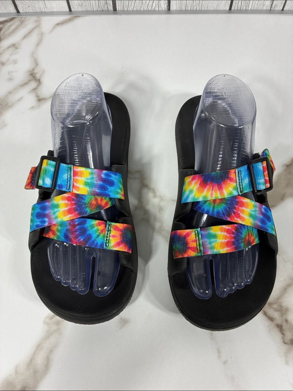 Chaco| Tie-Dye Rainbow Adjustable Strap Sandals Size 10